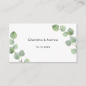 Eukalyptus - Website zur Reaktion auf Hochzeiten - Begleitkarte (Vorderseite)