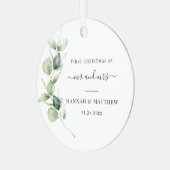 Eukalyptus Wedday Foto Ornament Aus Metall (Vorderseite links)