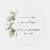 Eukalyptus Wedday Foto Ornament Aus Metall (Vorderseite)