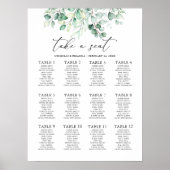Eukalyptus Wedding 12 Table Seating Chart Poster (Vorne)
