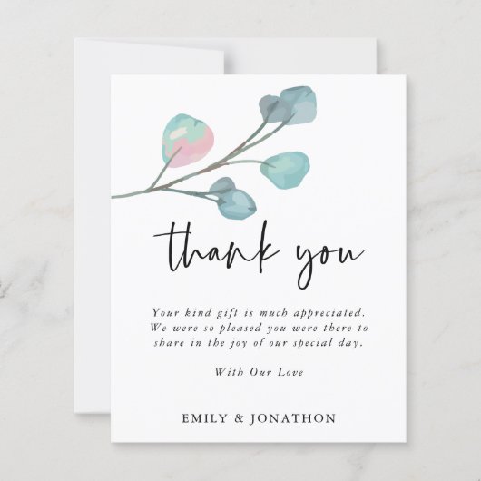 Eukalyptus Wedding 3 Foto Danke (Vorderseite)