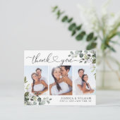 Eukalyptus Wedding 3 Foto Vielen Dank Postkarte (Stehend Vorderseite)