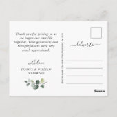 Eukalyptus Wedding 3 Foto Vielen Dank Postkarte (Rückseite)