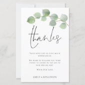 Eukalyptus Wedding 3 Foto Zitat Danke (Vorderseite)