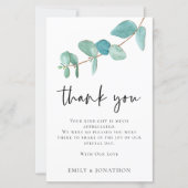 Eukalyptus Wedding 3 Foto Zitat Danke (Vorderseite)