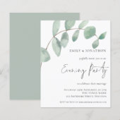 Eukalyptus Wedding Abend Party Einladung (Vorne/Hinten)