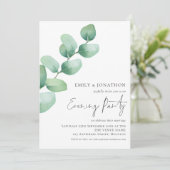Eukalyptus Wedding Abend Party Einladung (Stehend Vorderseite)
