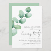 Eukalyptus Wedding Abend Party Einladung (Vorne/Hinten)