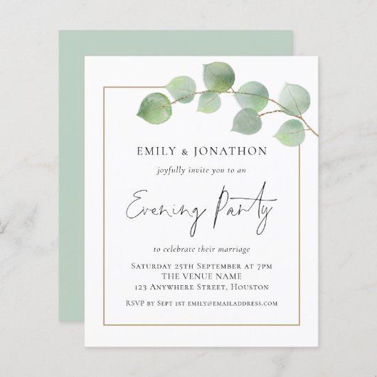 Eukalyptus Wedding Abend Party laden (Vorne/Hinten)