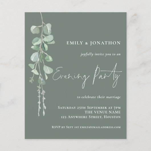 Eukalyptus Wedding Abend Party Sage (Vorderseite)