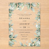 Eukalyptus Wedding Acrylic Acryleinladungen (Vorderseite)