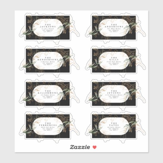 Eukalyptus Wedding Address Aufkleber (Blatt)