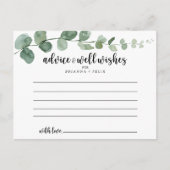 Eukalyptus Wedding Advice Card Postkarte (Vorderseite)