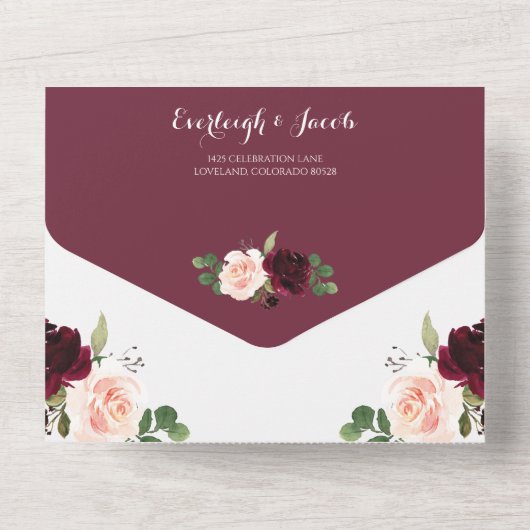 Eukalyptus Wedding All In One Einladung (Rückseite)