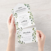 Eukalyptus Wedding All In One Einladung (Abreißen)
