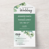 Eukalyptus Wedding All In One Einladung (Innen Boden)