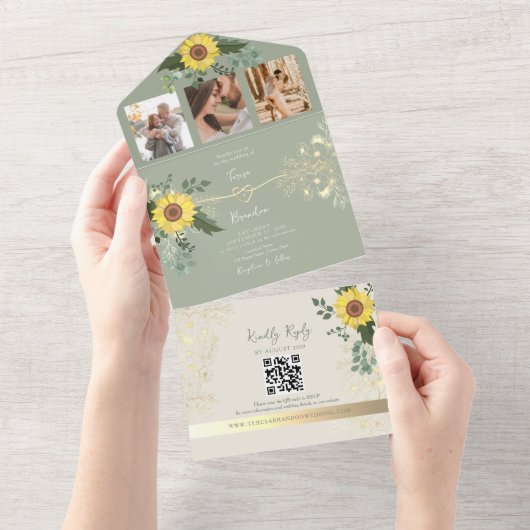 Eukalyptus Wedding All-in-One-Einladung All In One Einladung (Abreißen)