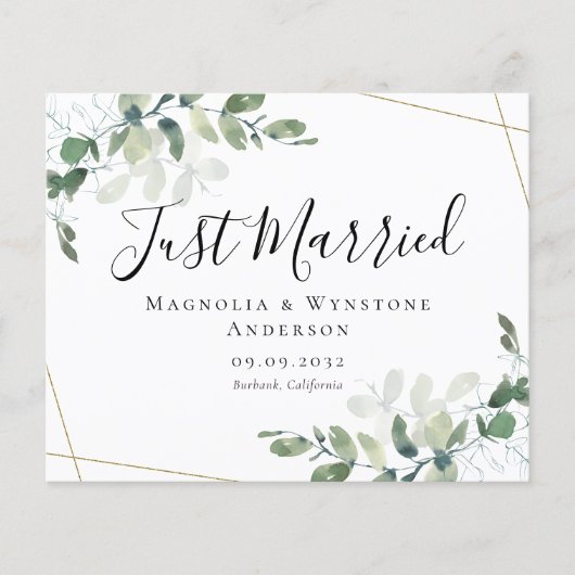 Eukalyptus Wedding Ankündigung (Vorderseite)