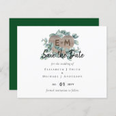 Eukalyptus Wedding - Aquarellengrössenmonogramm (Vorne/Hinten)