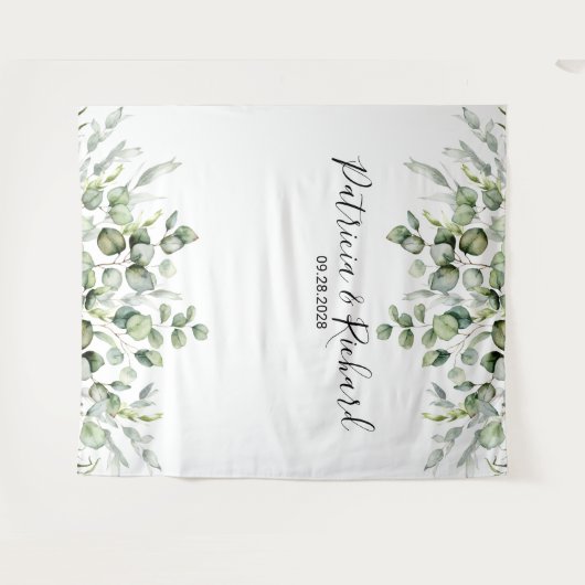 Eukalyptus Wedding Backdrop Wandteppich (Vorderseite (Horizontal))