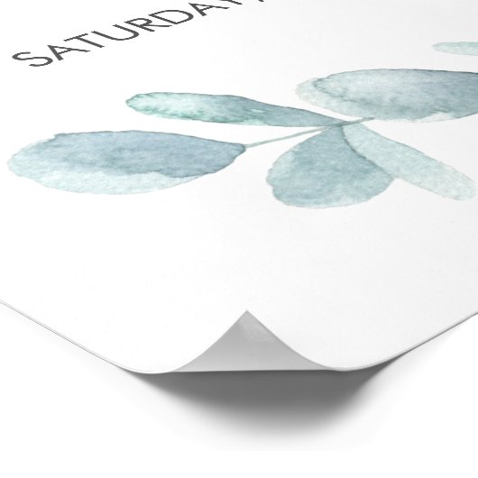 Eukalyptus Wedding-Begrüßungszeichen Poster (Ecke)