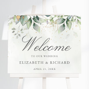 Eukalyptus Wedding Begrüßungszeichen Poster