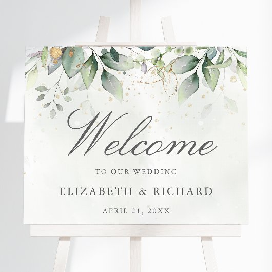 Eukalyptus Wedding Begrüßungszeichen Poster