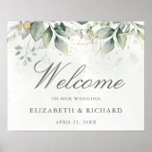 Eukalyptus Wedding Begrüßungszeichen Poster (Vorne)