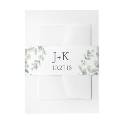 Eukalyptus Wedding Belly Bands Einladungsbanderole (Vorderseite Beispiel)