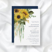 Eukalyptus Wedding Blue Floral Sunflower Einladung