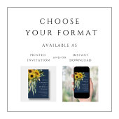 Eukalyptus Wedding Blue Floral Sunflower Einladung