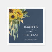 Eukalyptus Wedding Blue Floral Sunflower Serviette (Vorderseite)