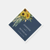 Eukalyptus Wedding Blue Floral Sunflower Serviette (Ecke)