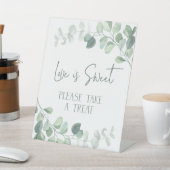 Eukalyptus Wedding Brautparty Leckerei Gefälliges Sockelschild (In SItu)