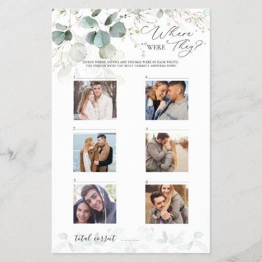 Eukalyptus Wedding Brautparty wo sie waren Flyer (Vorne)