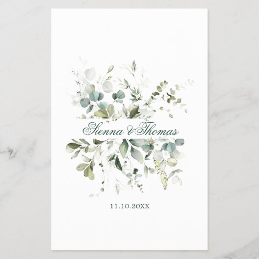 Eukalyptus Wedding Brautparty wo sie waren Flyer (Hinten)