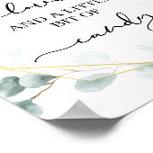 Eukalyptus Wedding Candy Bar Sign Poster (Ecke)