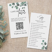 Eukalyptus Wedding Capture the Liebe QR Code Begleitkarte