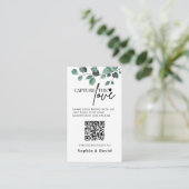 Eukalyptus Wedding Capture the Liebe QR Code Begleitkarte (Stehend Vorderseite)