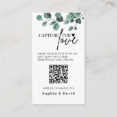 Eukalyptus Wedding Capture the Liebe QR Code Begleitkarte (Vorderseite)