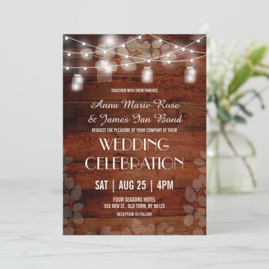 Eukalyptus Wedding Cards Einladung (Stehend Vorderseite)