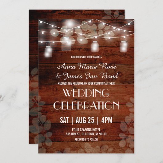 Eukalyptus Wedding Cards Einladung (Vorne/Hinten)