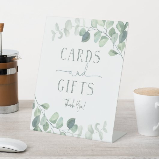 Eukalyptus Wedding Cards Geschenkzeichen Sockelschild (In SItu)