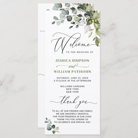 Eukalyptus Wedding Ceremony Pro Programm (Vorne/Hinten)