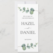 Eukalyptus Wedding Ceremony Program Card (Vorderseite)