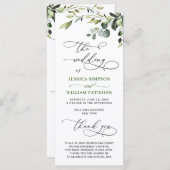 Eukalyptus Wedding Ceremony Programm (Vorne/Hinten)