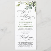 Eukalyptus Wedding Ceremony Programm (Vorderseite)