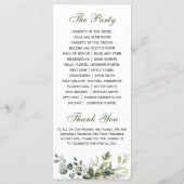 Eukalyptus Wedding Ceremony Programm (Rückseite)