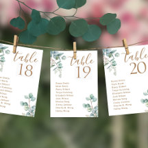 Eukalyptus Wedding Chart Card Karte