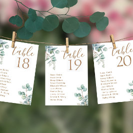 Eukalyptus Wedding Chart Card Karte